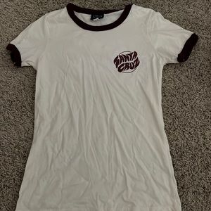 White and burgundy Santa Cruz T-shirt